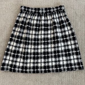St. John Couture Black and White Plaid Skirt - Size 2